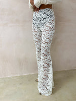 Petite - Fairytale Lace Extreme Flare Trousers In Cream