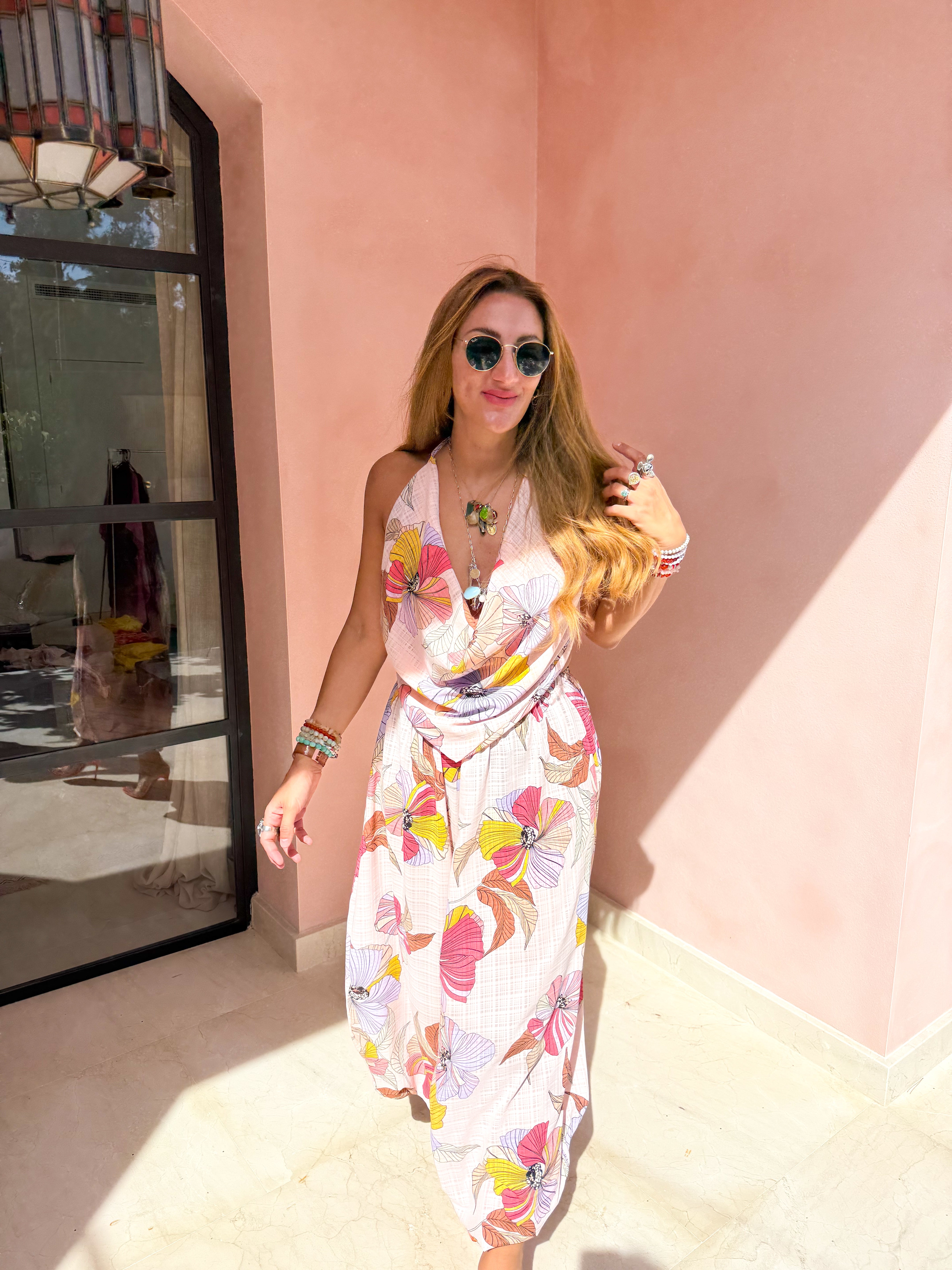 The Jasmine Triangle Top In Abstract Floral