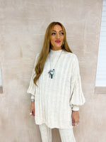 Knitted Loungwear Set In Cream