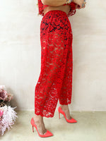 Sweet Dreams Lace Balloon Trousers In Red