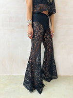 Fairytale Lace Extreme Flare Trousers In Black