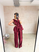 The Midnight Belted Top In Burgundy