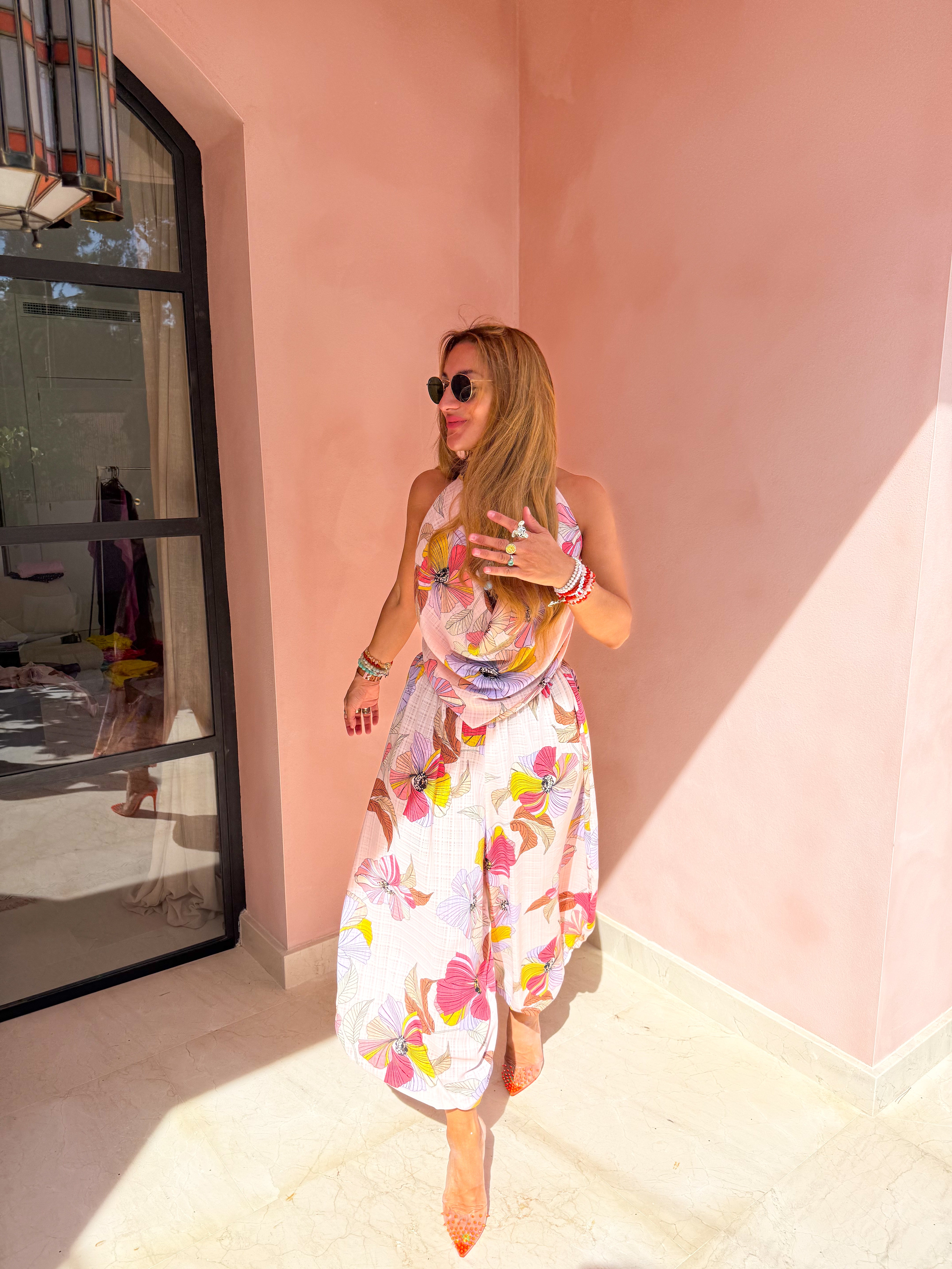 The Jasmine Triangle Top In Abstract Floral