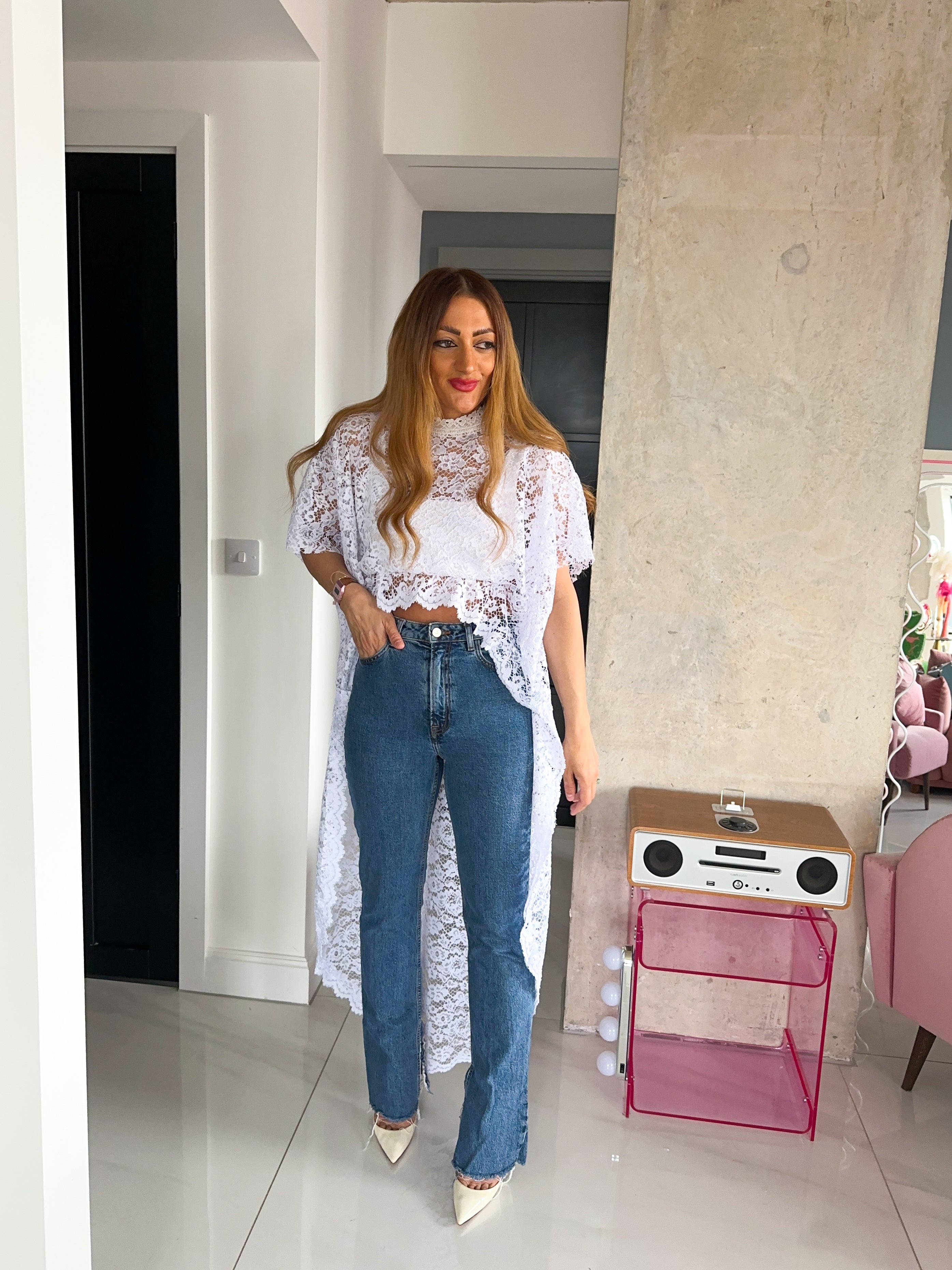 The Sweet Dreams Cape In White Lace