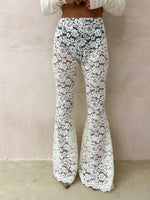 Petite - Fairytale Lace Extreme Flare Trousers In Cream