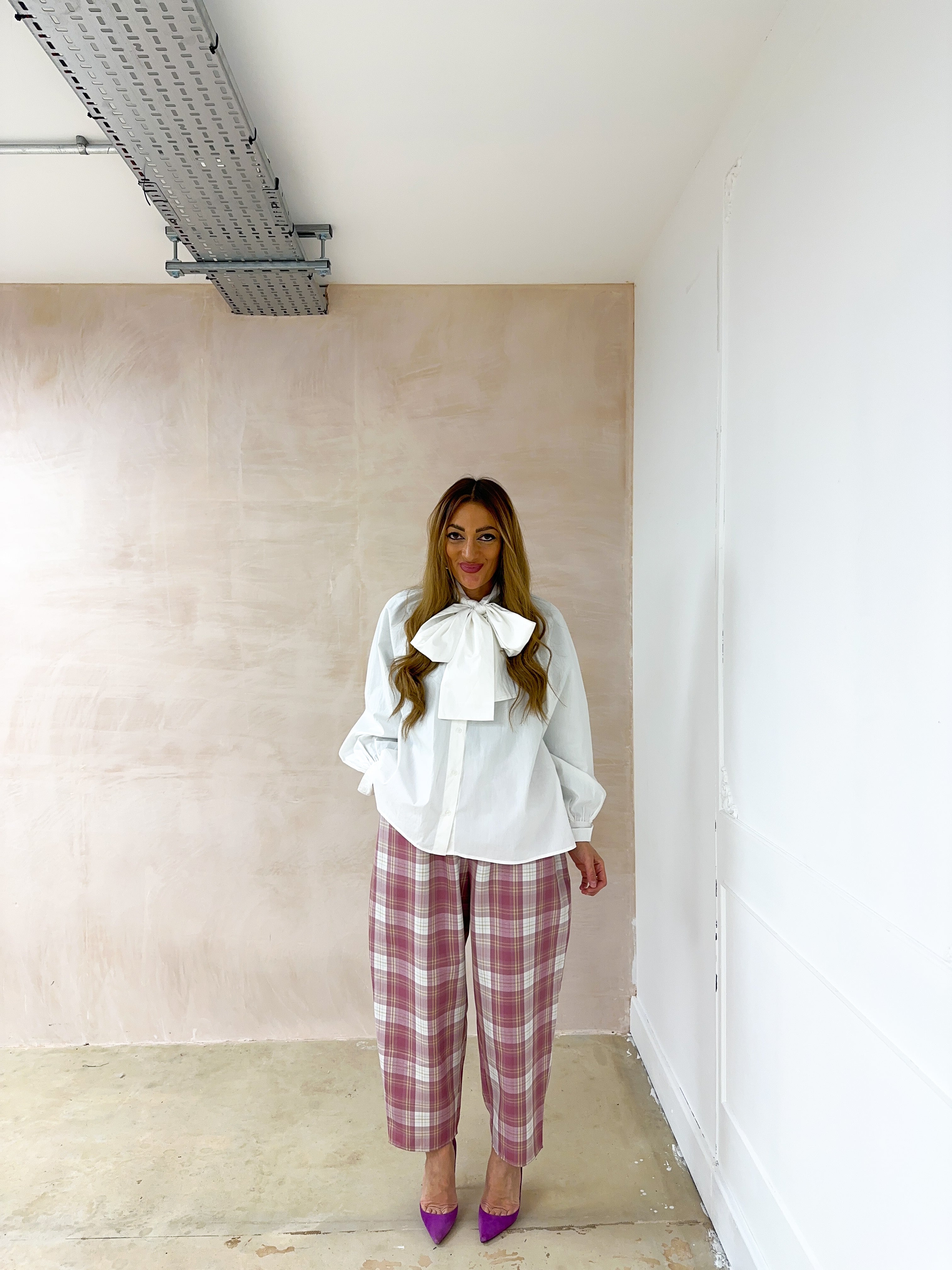 Bow Front Shirt In White