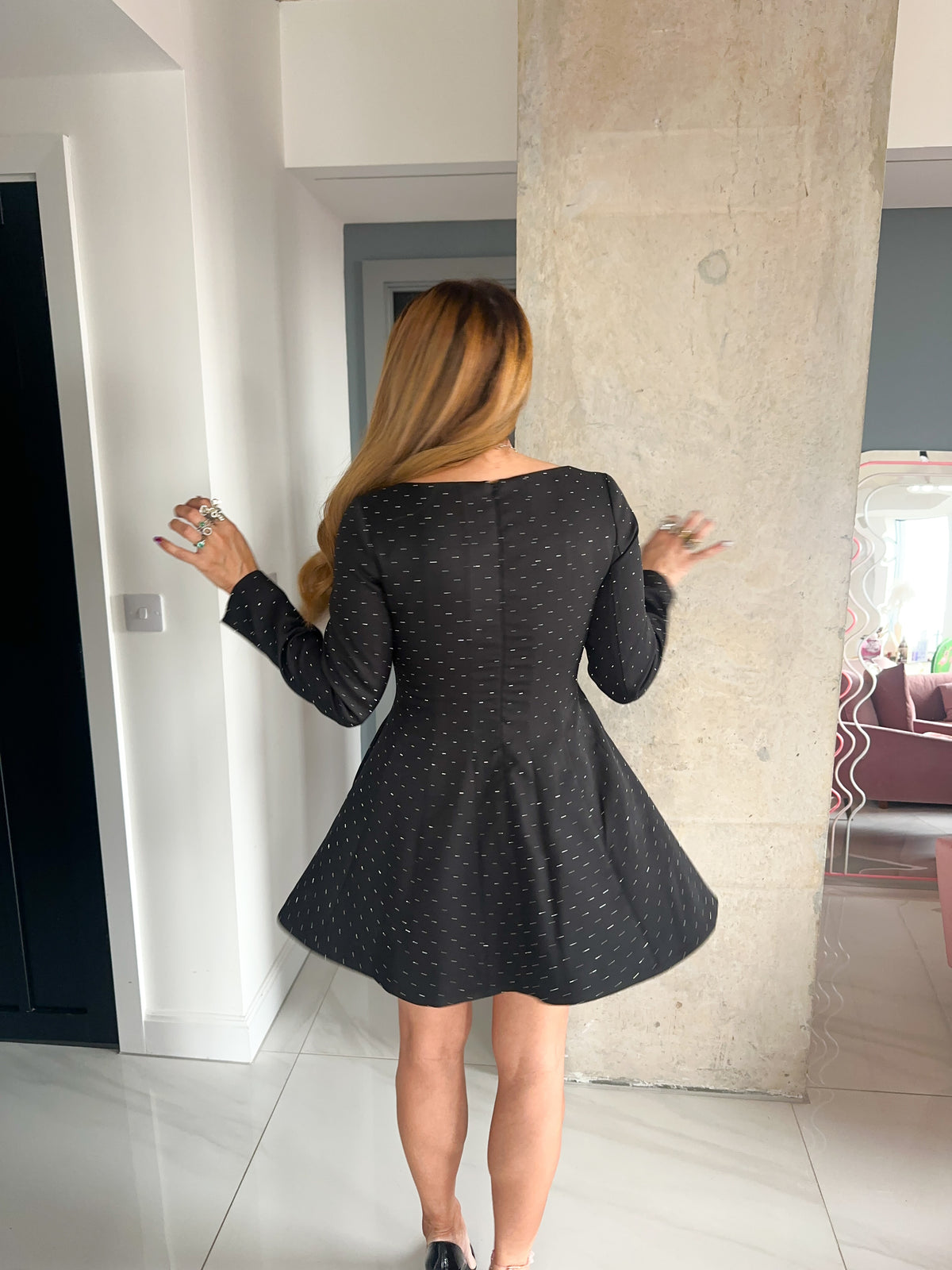 The Amore Rhinestone Dress In Black