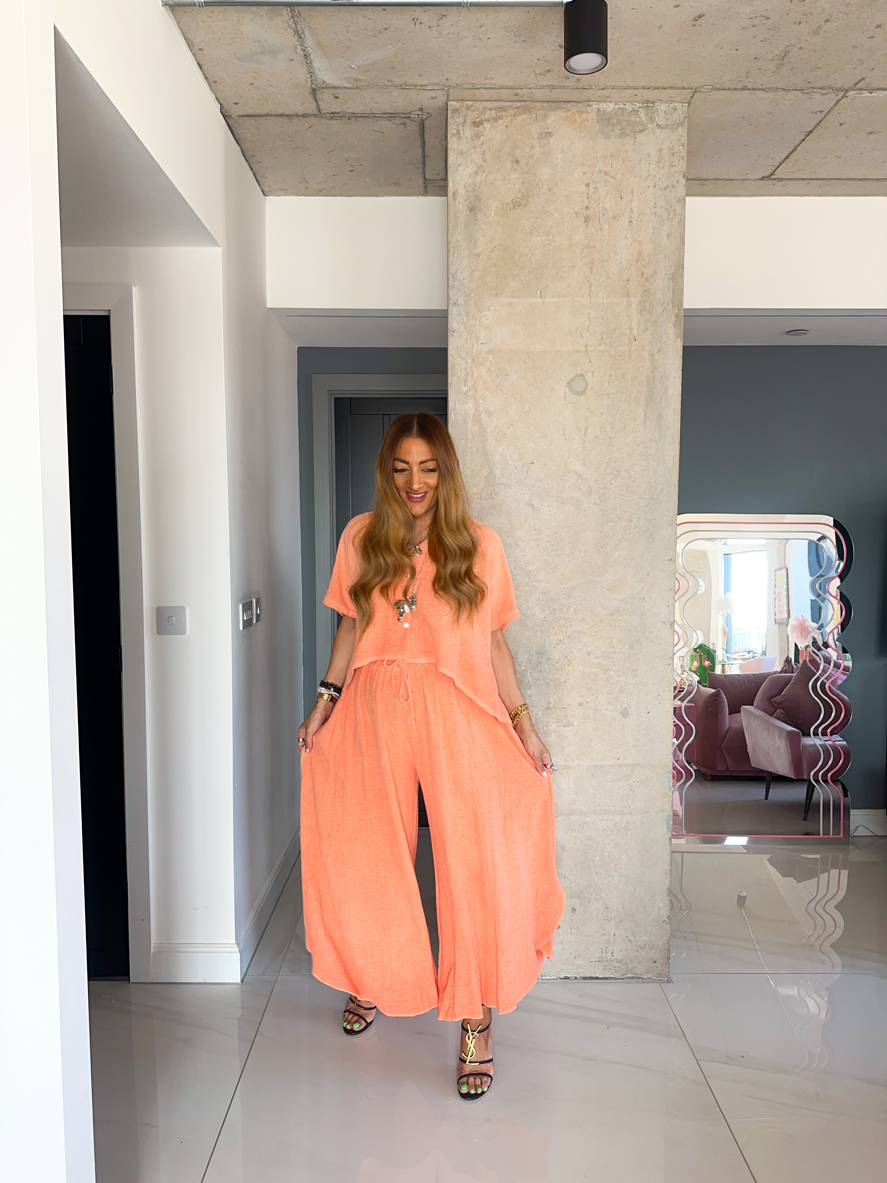 Button Up Top In Orange