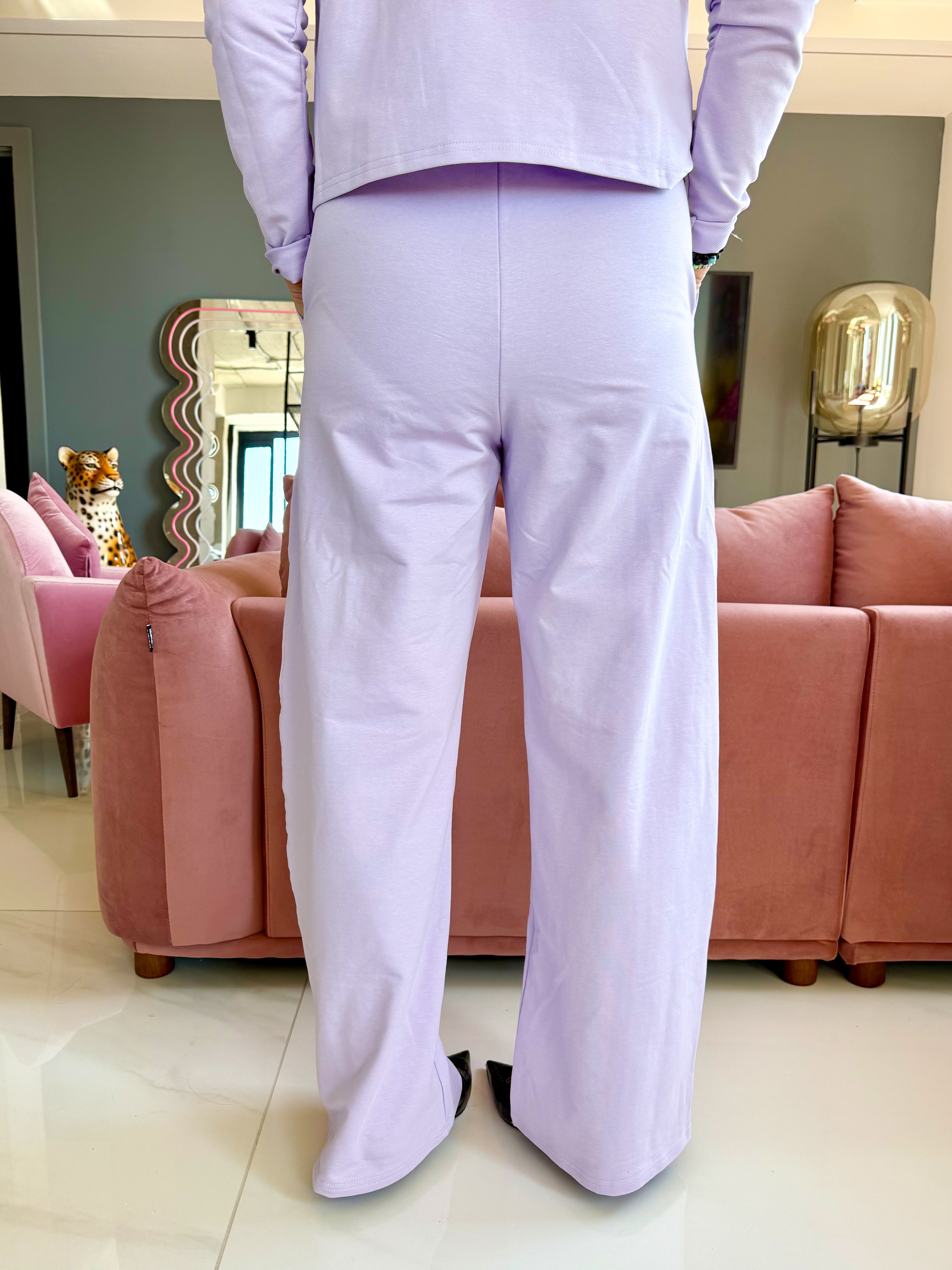 Barrel Shape Sweatshirt Trousers In Lilac