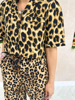 Crop Shirt In Brown Leopard Print