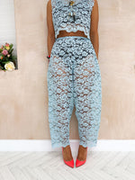 Sweet Dreams Lace Balloon Trousers In Baby Blue