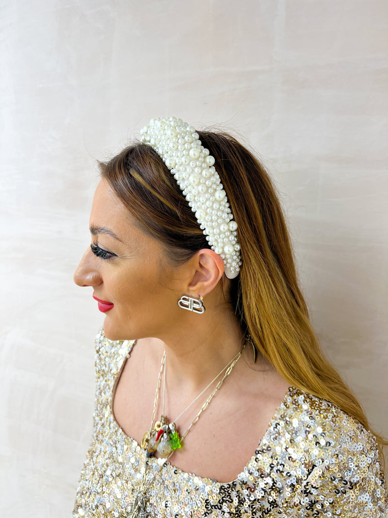 Pearl Headband In Cream