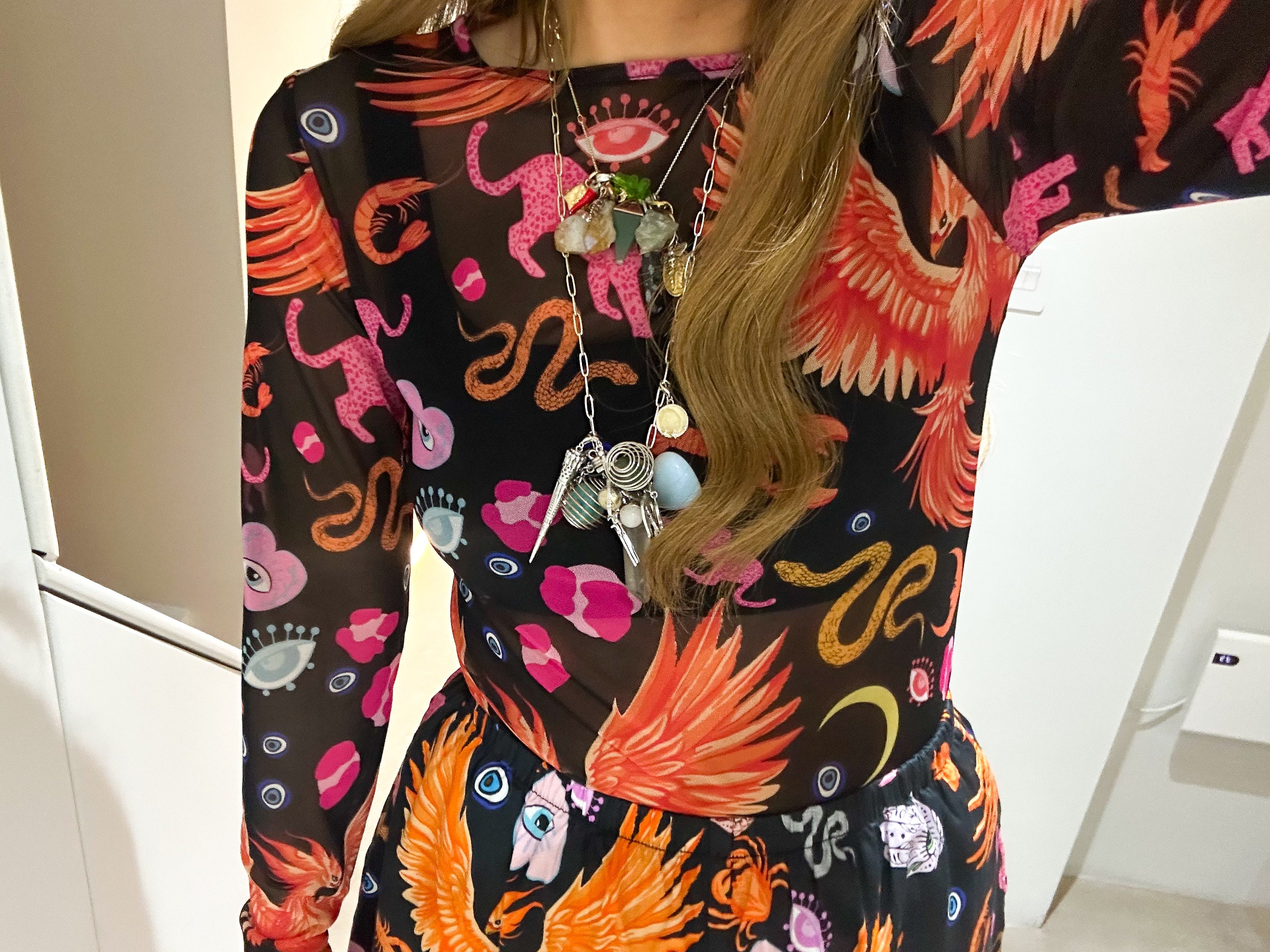 The Phoenix Mesh Long Sleeve Top