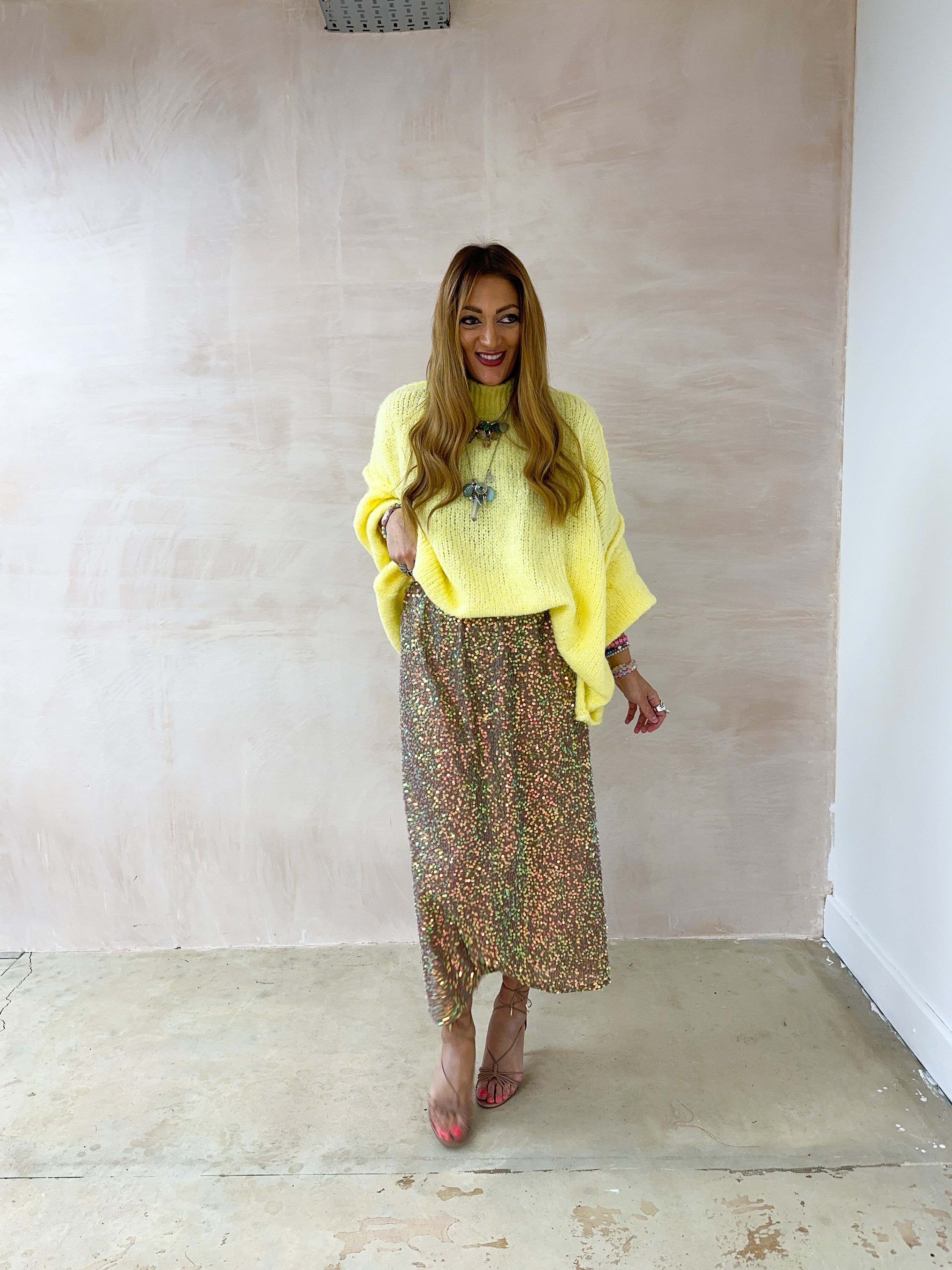 Chunky Knit Oversized Jumper In Yellow