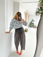 Sweet Dreams Lace Balloon Trousers In Dusty Grey