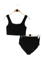 Crop Rib Jersey Bralette In Black