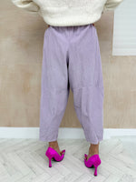 High Waisted Balloon Fit Trousers In Lilac