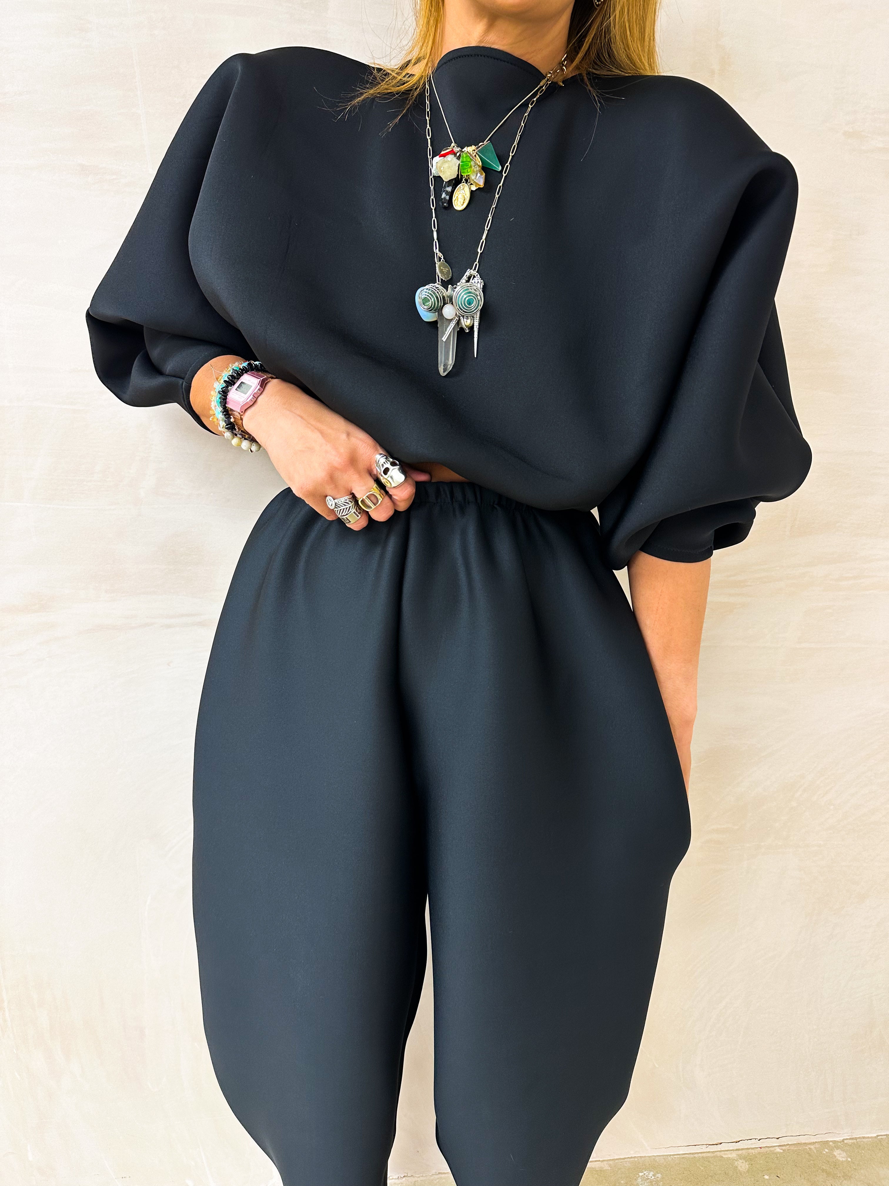 Scuba Balloon Trousers In Black