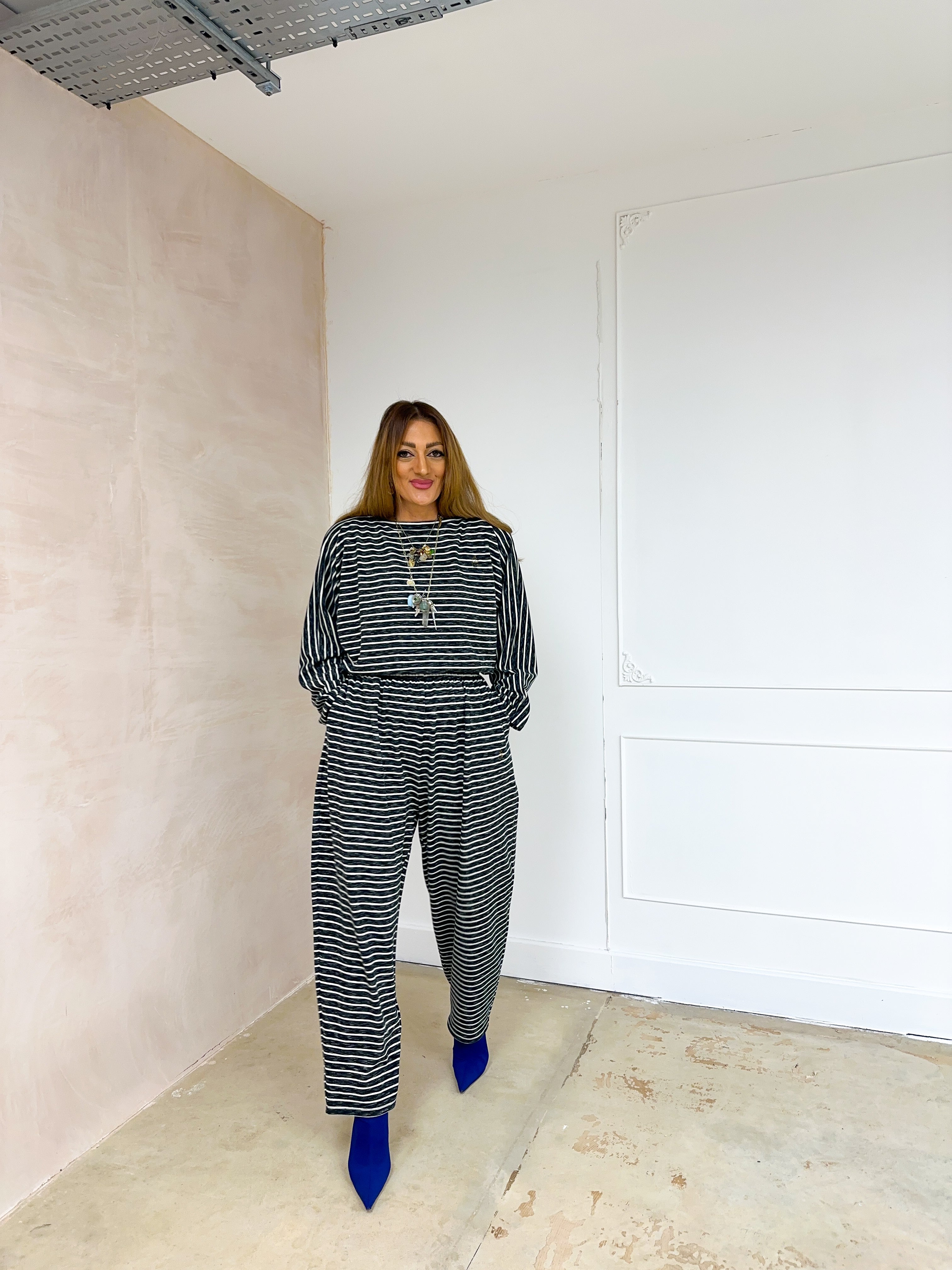 Unicorn Lounge Balloon Trousers In Stripe