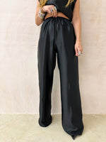 The Midnight Wide Leg Trousers In Black