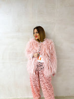 Shabby Faux Fur Coat In Pink