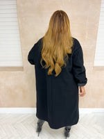 Oversized Tailored Longline Coat In Black