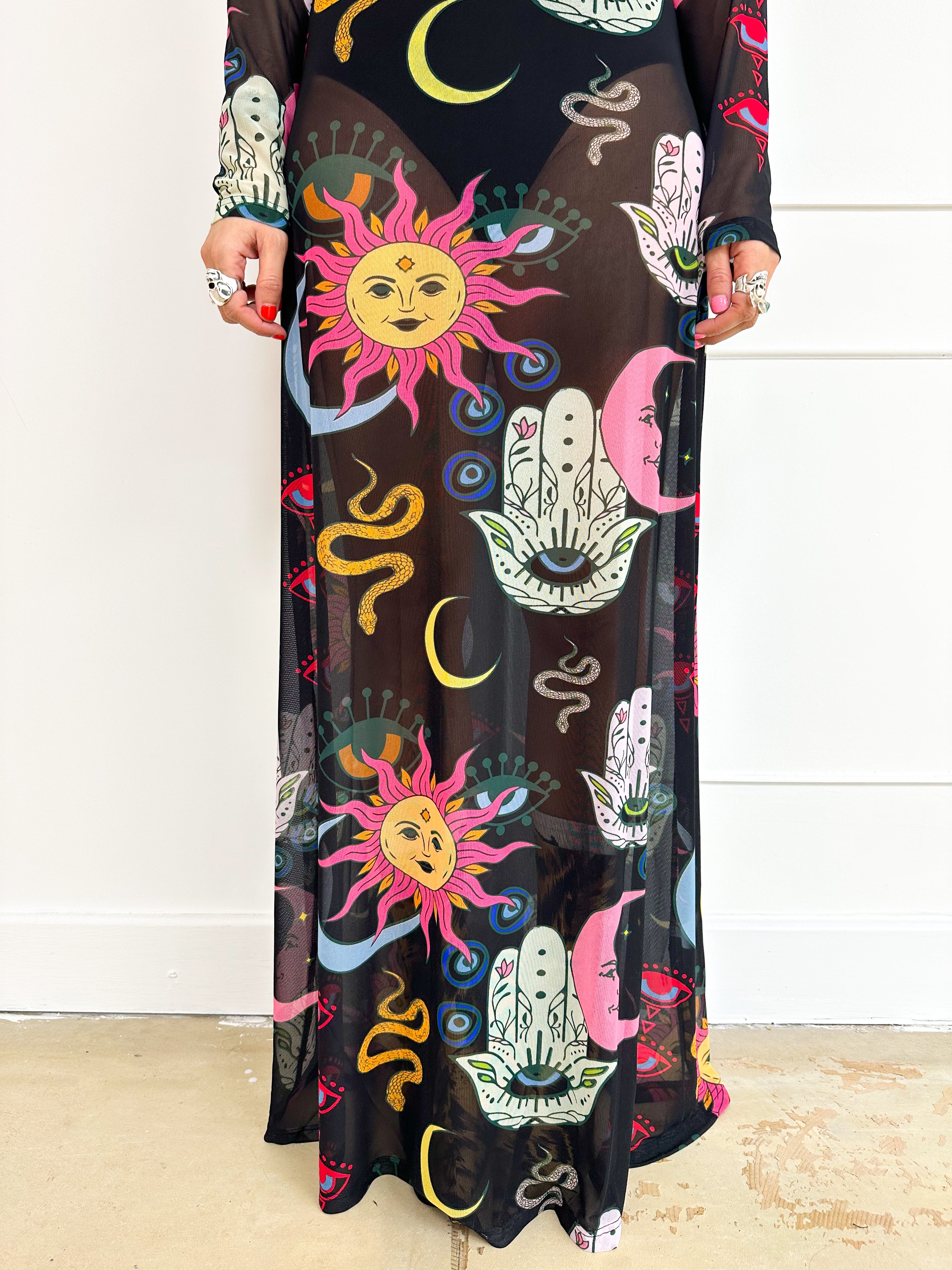 The Moonchild Mesh Dress In Black