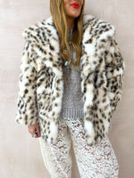 Luxury Faux Fur Coat In Leopard Print