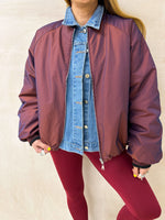 Reversible Bomber Jacket In Leopard Print & Burgundy