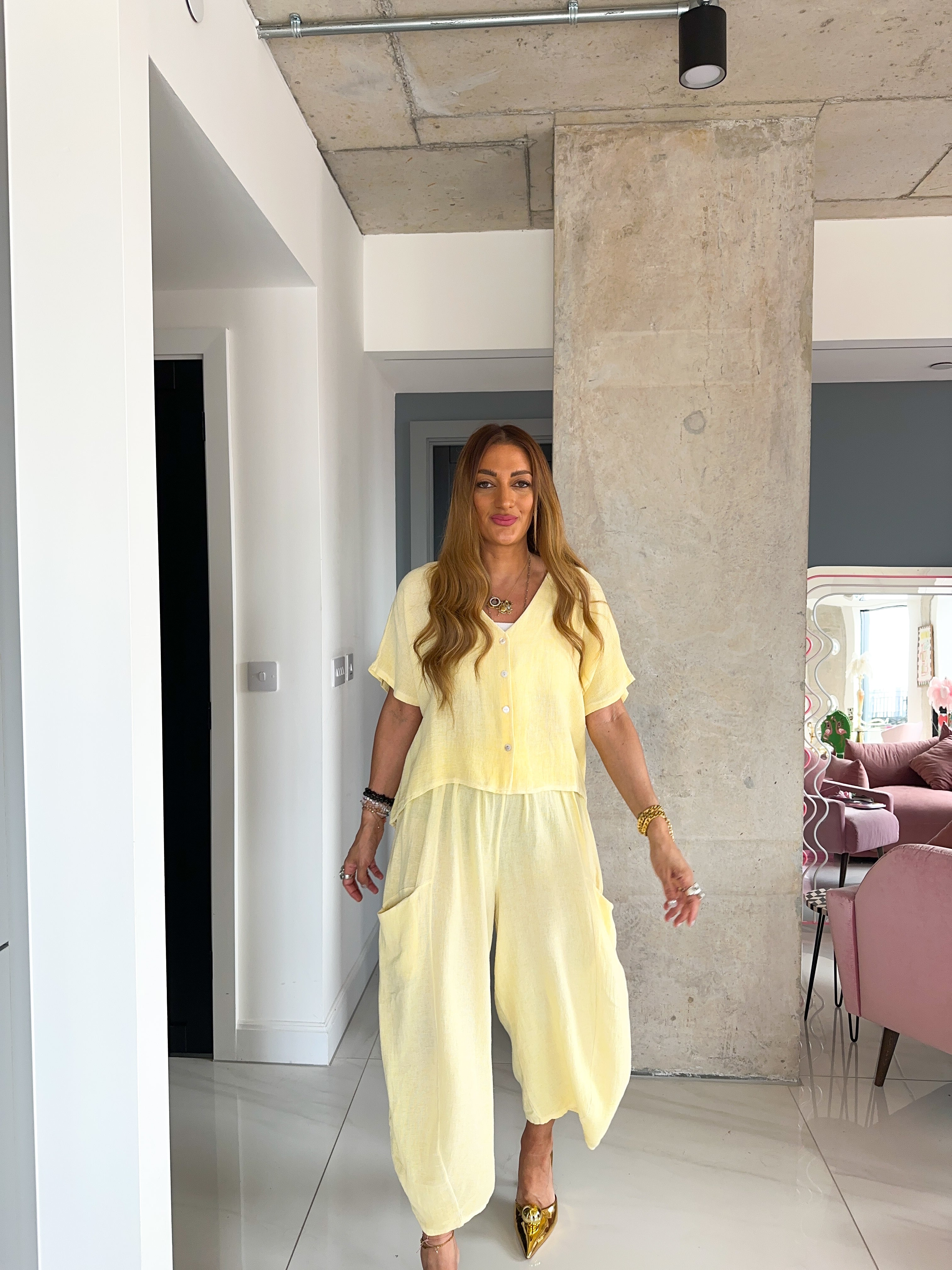 Button Up Top In Candy Yellow