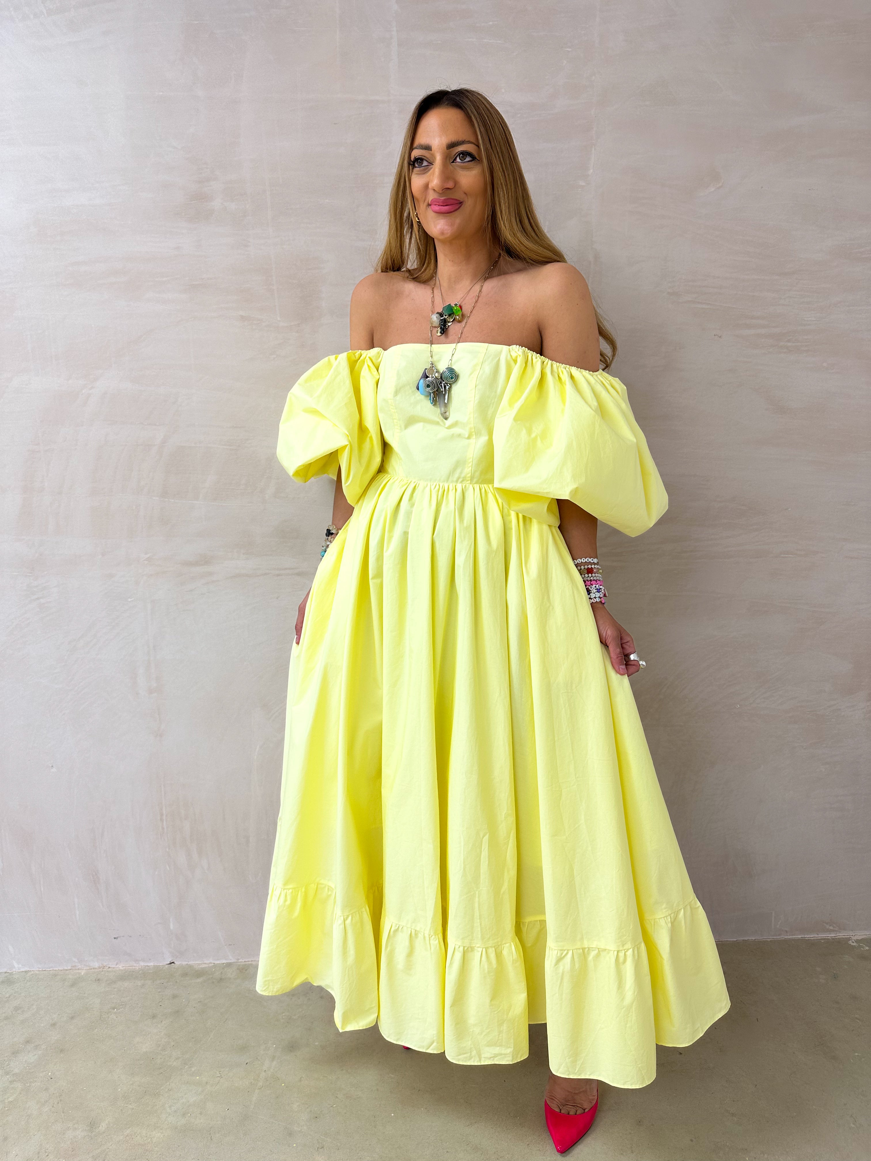 La Dolce Vita Midi Dress In Lemon