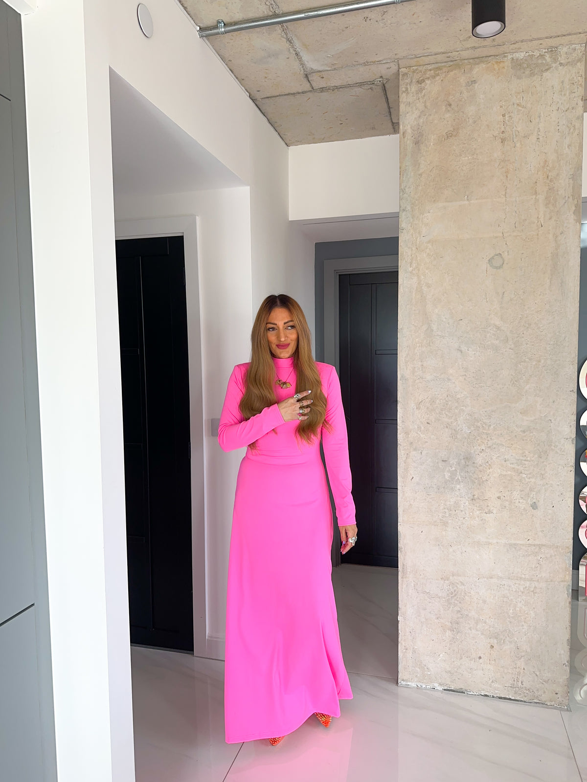 The Vita Leone Maxi Dress In Pink