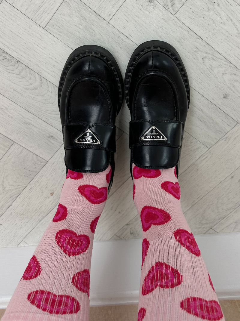 Scattered Heart Socks in  Pink