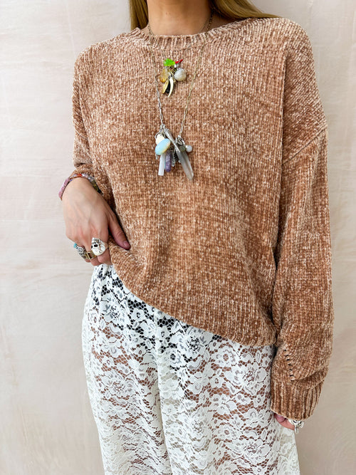 Soft Feel Slouch Jumper In Caramel