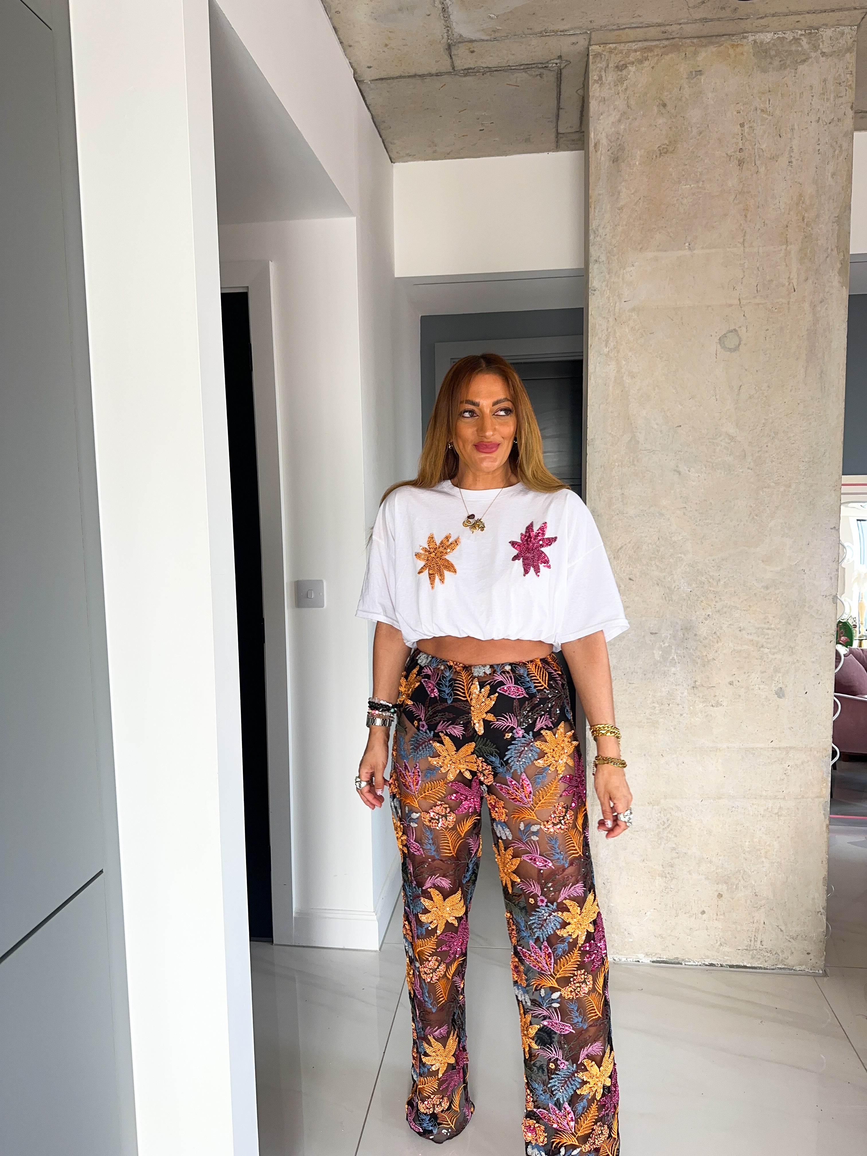 The Flora Cropped T-Shirt In White
