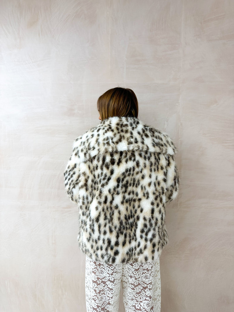 Luxury Faux Fur Coat In Leopard Print