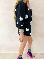 Scattered Heart Runner Shorts In Black