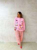 'Candy Shop' Embroidered Cardigan In Pink