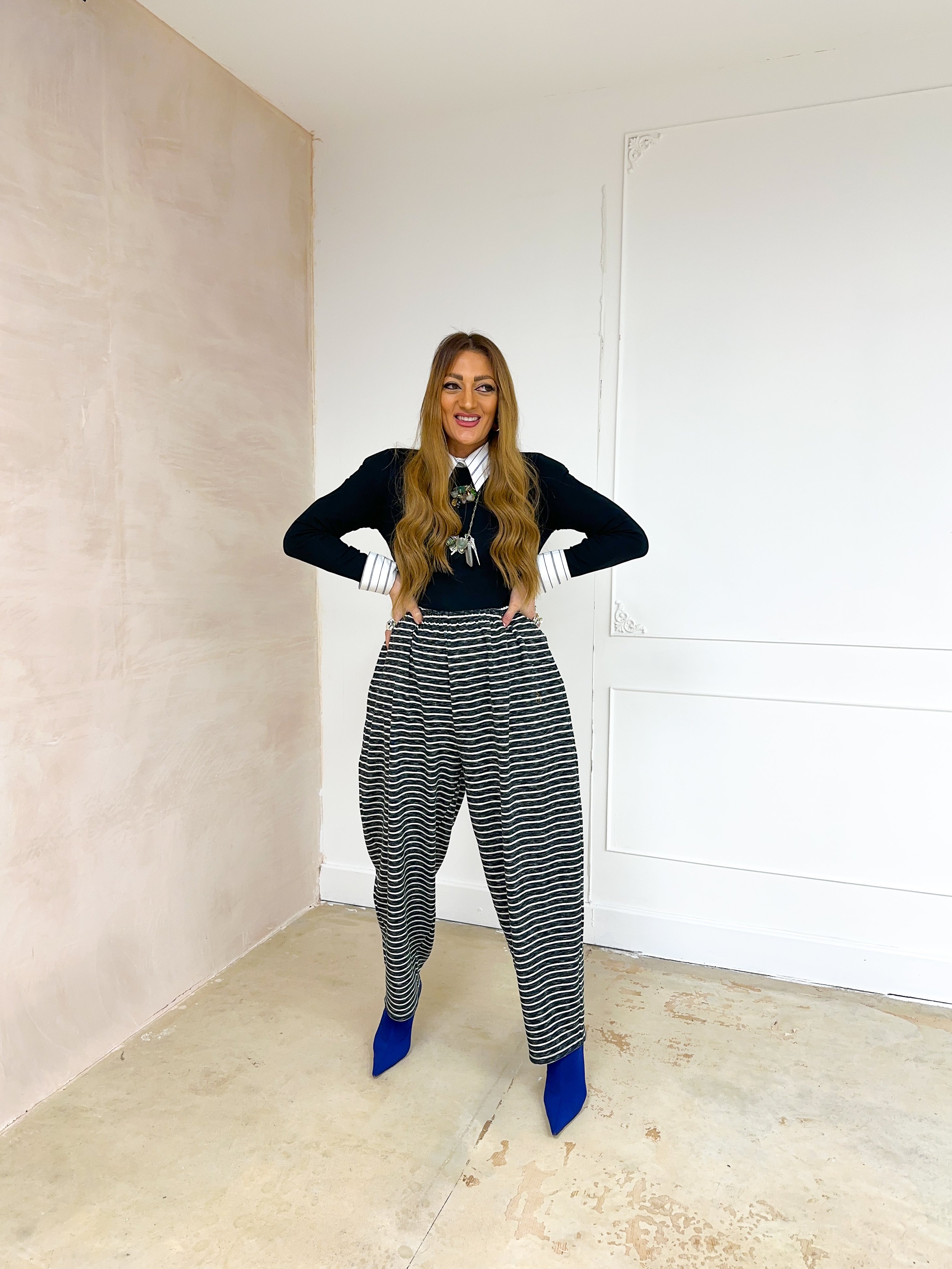 Unicorn Lounge Balloon Trousers In Stripe