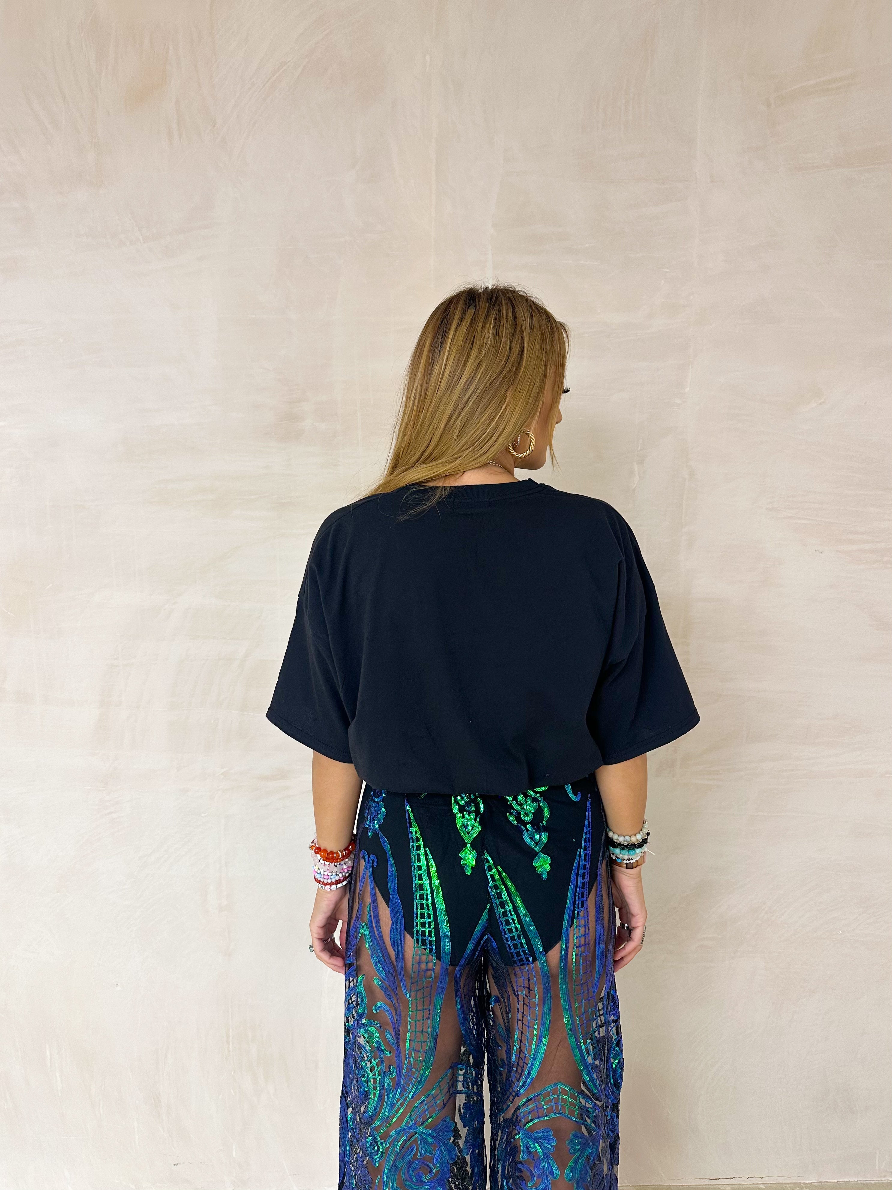 Cropped Basic T-Shirt In Black