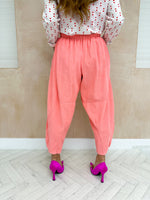 High Waisted Balloon Fit Trousers In Coral