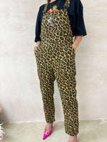 Slouch Dungarees In Leopard Print