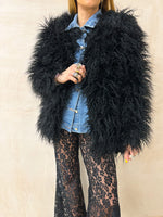 Shabby Faux Fur Coat In Black