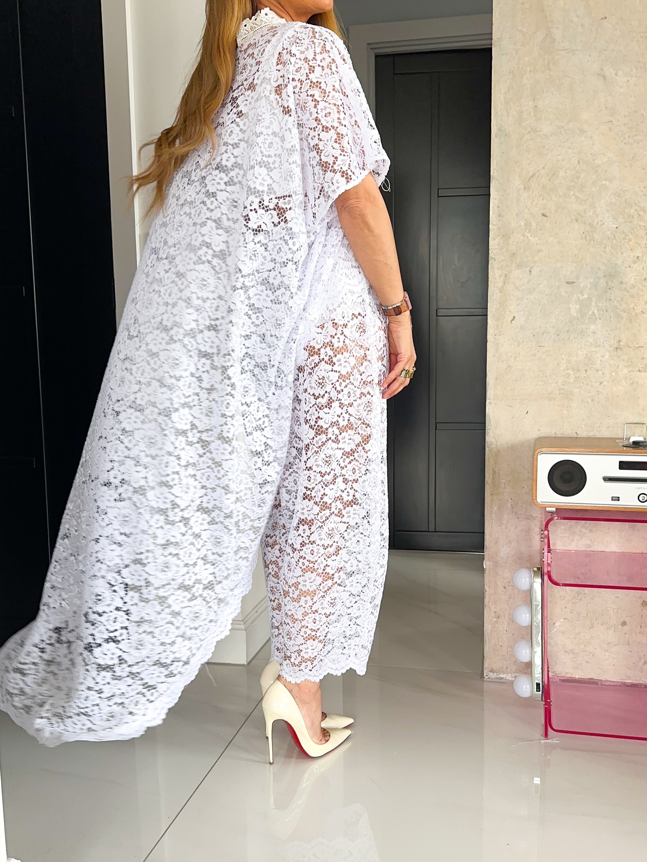 Sweet Dreams Lace Balloon Trousers In White