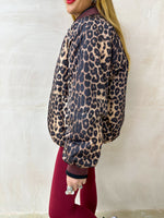 Reversible Bomber Jacket In Leopard Print & Burgundy