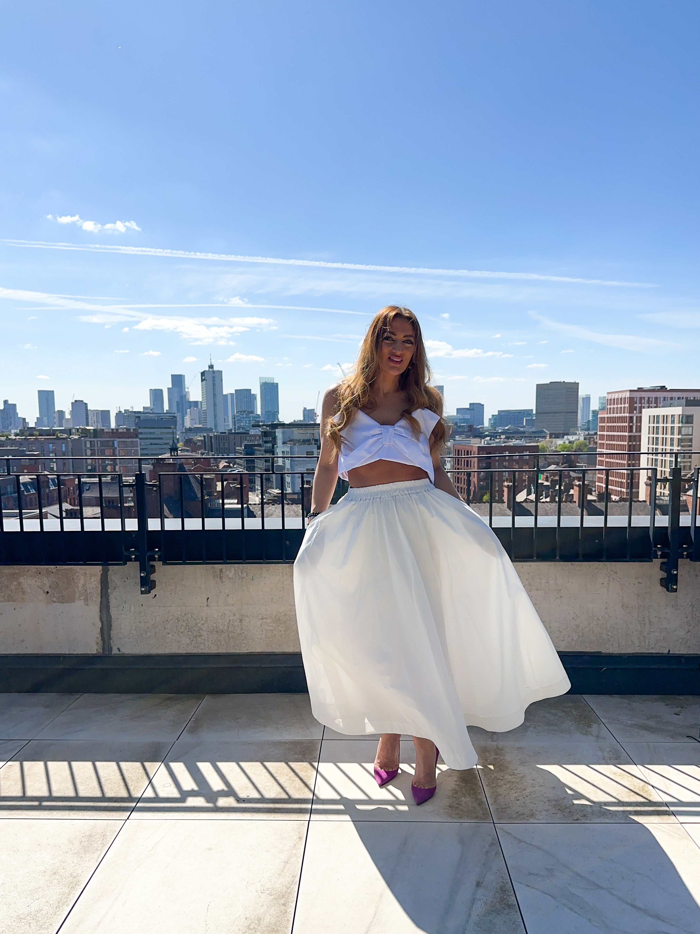 Bow Front Cami Top In White