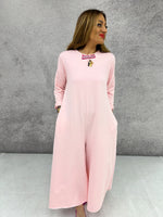 Wide Leg Slouch Jumpsuit Baby Pink