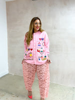 'Candy Shop' Embroidered Cardigan In Pink