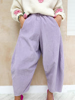 High Waisted Balloon Fit Trousers In Lilac