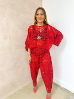 Sweet Dreams Lace Balloon Trousers In Red